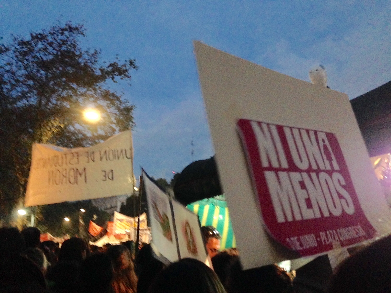 Photo Credit: Fiona Gilligan. The recognizable #NiUnaMenos logo has become commonplace throughout the country.
